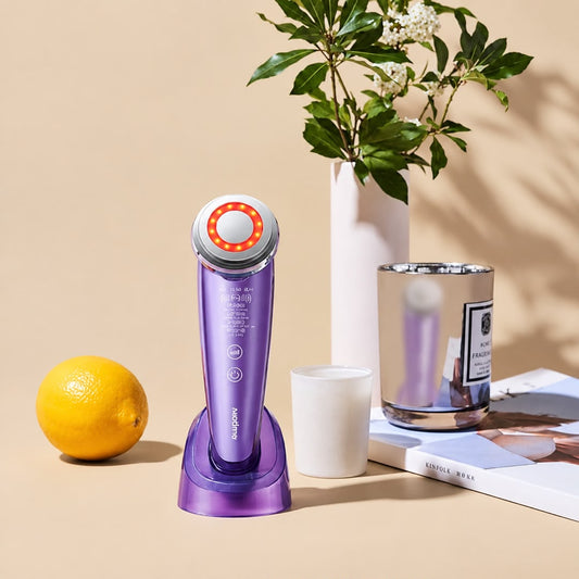 Hot & Cold Facial Cleansing Device – Rechargeable LED Light Therapy Face Massager