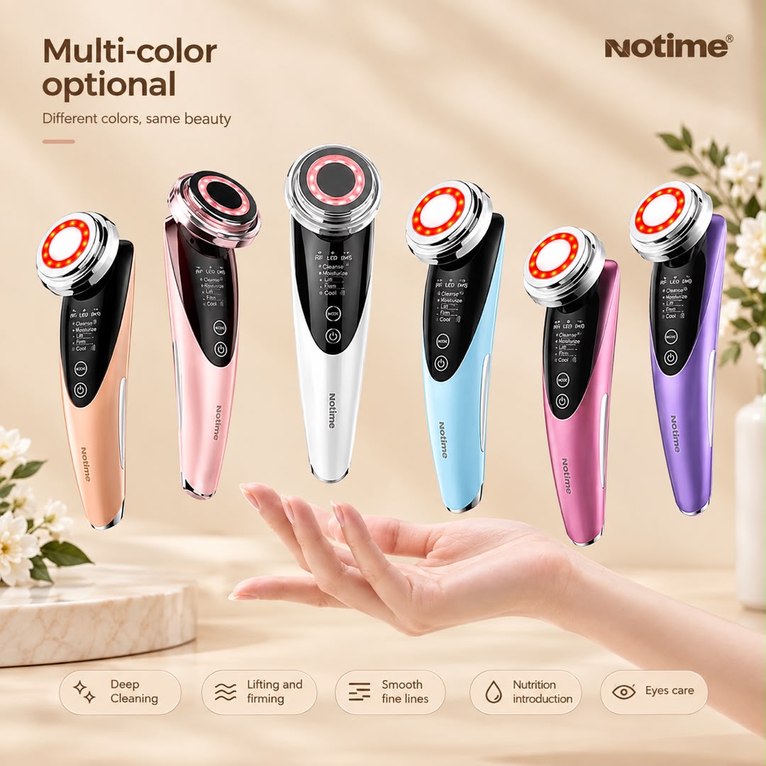 Hot & Cold Facial Cleansing Device – Rechargeable LED Light Therapy Face Massager