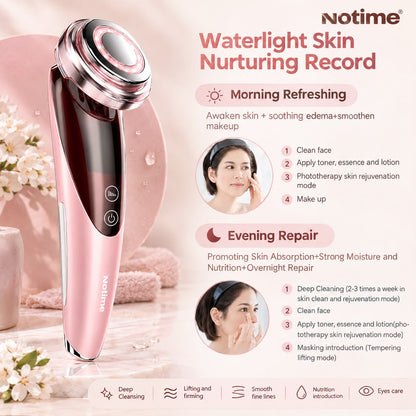 Hot & Cold Facial Cleansing Device – Rechargeable LED Light Therapy Face Massager