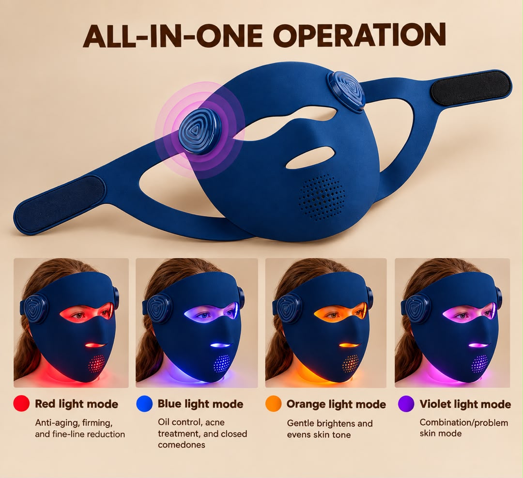 7-in-1 Wireless LED Light Therapy Facial Mask